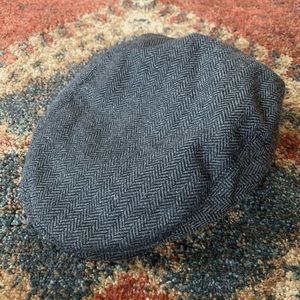 J. Crew tweed newsboy driver caddie cap hat gray
